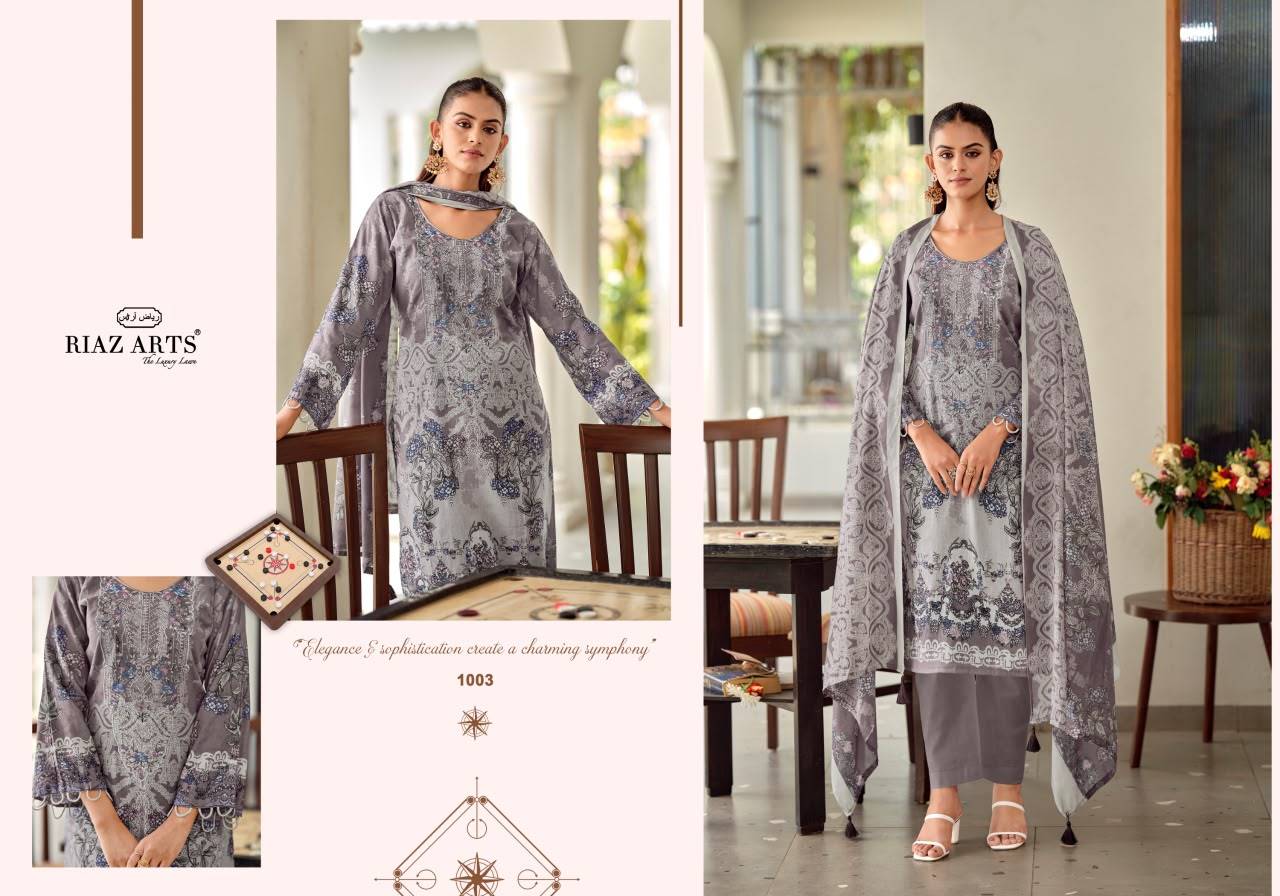 NAYRA VOL-42 By RIAZ ARTS 1001 To 1008 Series Beautiful Festive Suits Stylish Colorful Fancy Party Wear Pure Cotton Digital Print Dresses At Wholesale Price